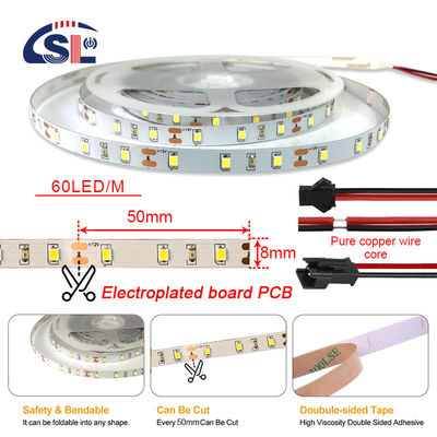 3- DC12V24V 60leds 8mm10mm 3000k 4000k 6500k Electroplate SMD2835 Led Strip Light for Indoor Decoration