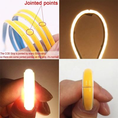 100lm/w DC 12V24V 8mm 320leds Blue Flexible COB Led Strip Light for Cabinet Bedroom Kitchen Lighting Decoration