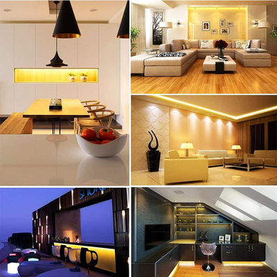 Golden Yellow Flexible COB LED Strip Light for Hotel Cabinet Bedroom Kitchen Lighting