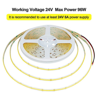 NO-Waterproof 12V24V 8mm10mm 480Leds 6500K White CE RoHs Flexible COB LED Strip Light