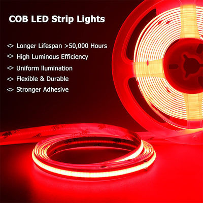 COB Led Strip Light IP20 8mm 12V24V 480leds Red for Indoor and Outdoor decoration