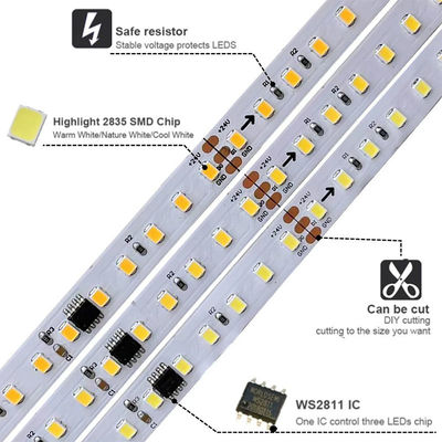 12v24v 8mm 120leds 4000K Natural Electroplate SMD2835 led strip light with Dimmer