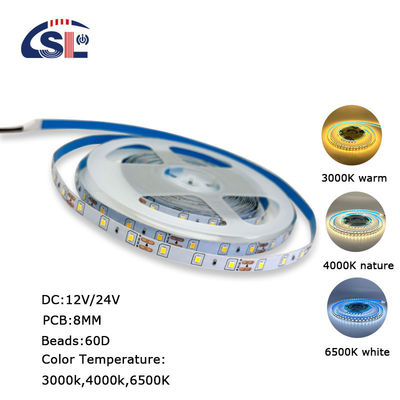 8mm10mm 60leds 3000K4000K6500K DC12V24V Warm White Natural White Die-Cutting Board SMD2835 Led Strip Light