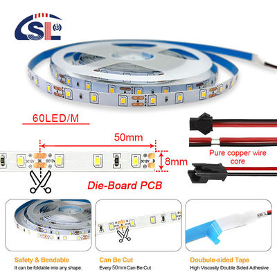 8mm10mm 60leds 3000K4000K6500K DC12V24V Warm White Natural White Die-Cutting Board SMD2835 Led Strip Light