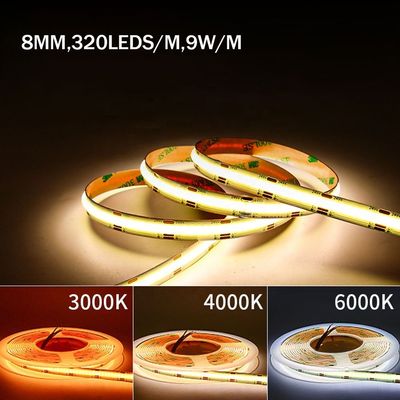 IP20 DC12V24V 8mm10mm Width 480Leds 3000K4000K6500K Flexible COB Led Strip Light for Outdoor and Indoor decoration