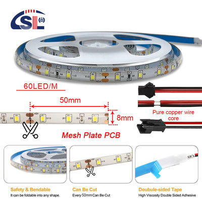 5V 8mm 320LEDs 3000K 4000K IP65 1cm One Cut Waterproof Electroplate Flexible COB LED Strip Light