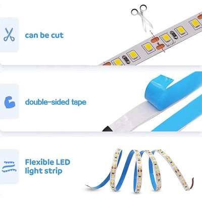 Touch Control 8mm 120leds 3000K Warm White SMD2835 Led Strip Light for Indoor Decoration