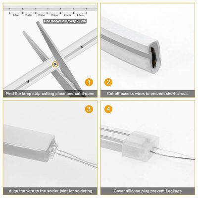 0.4kg Product Weight Cool White Neon Flex 6000K Mini 24V 4x10mm IP65 Waterproof 168LEDs/m