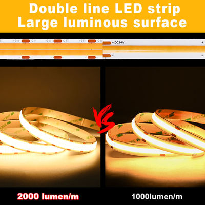 CE RoHs IP44 Ra80 COB Led Strip Light 8mm Width 110V/220V 320Leds 3000K4000K6500K 3