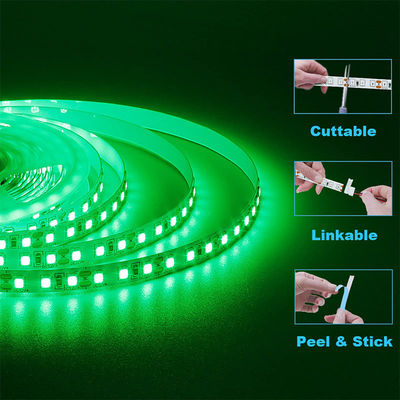 IP20 Rating High Brightness Customized 5V 120LEDs Green One Light One Cut Electroplate SMD2835 LED Strip Light