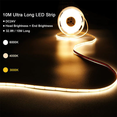 4000K COB Flexible LED Strip 480Leds 8mm10mm Width for Cabinet Bedroom Kitchen Lighting