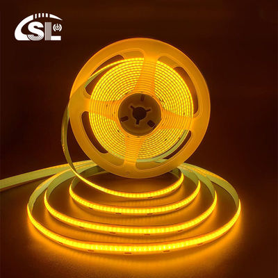Hotel House COB LED Strip Light CE RoHs IP20 Ra90 8mm Width 12V 24V Golden Yellow