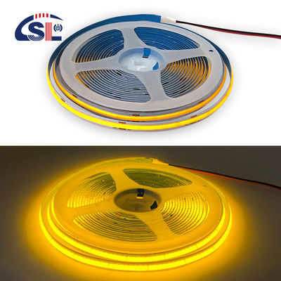 Hotel House COB LED Strip Light CE RoHs IP20 Ra90 8mm Width 12V 24V Golden Yellow