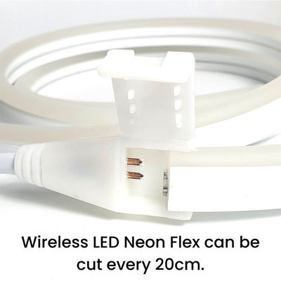 Silicone Covered Warm White LED Neon Flex 24V DC Wireless 8x16mm 120LEDs/m IP65 Waterproof