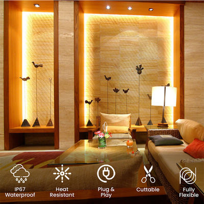Silicone Covered Warm White LED Neon Flex 24V DC Wireless 8x16mm 120LEDs/m IP65 Waterproof