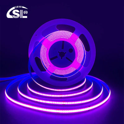 3000K Ra90 High Density Flexible COB LED Strip Light 12V24V 320leds 8mm Width Purple