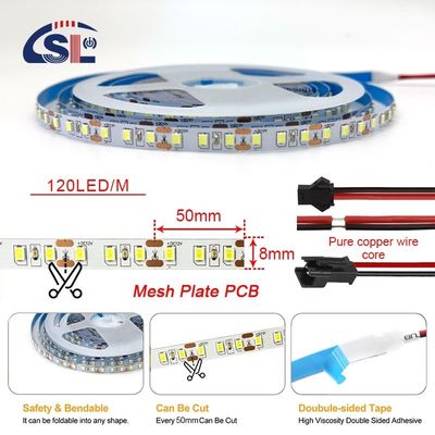 Flexible Design 8mm 120leds 4000K Natural Mesh Plate flexible SMD2835 Led Strip Light