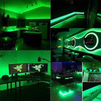 DC12V24V 480LEDs Ra90 8mm10mm Width Green Flexible COB LED Strip Light for Lighting