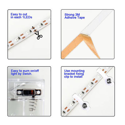 Indoor Decoration 3000K/4000K/6500K Flexible Electroplate SMD2835 LED Strip Light 5V 8mm 120LEDs