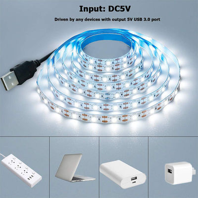 120LEDs/m 5V 8mm 6500K White One Cut Flexible Electroplate SMD2835 LED Strip Light