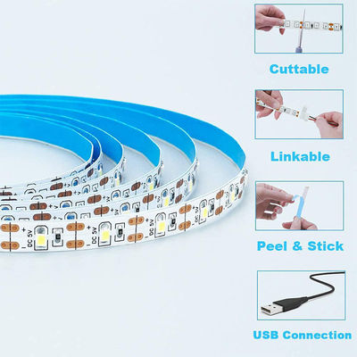 3- 120° Beam Angle 5v 120leds 8mm 4000K Natural One light one cut SMD2835 Led Strip Light