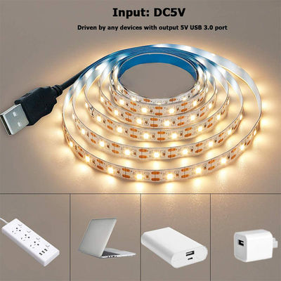 3- 120° Beam Angle 5v 120leds 8mm 4000K Natural One light one cut SMD2835 Led Strip Light