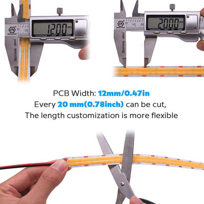 2- DC12V24V 8mm 320Leds 3000K Warm COB Led Strip Light for Cabinet bedroom kitchen lighting decoration