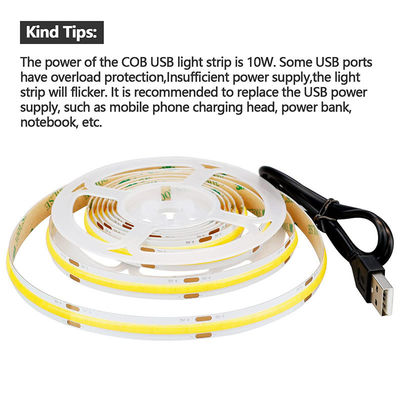 DC 24V Waterproof 5V 8mm 320leds 1cm One Cut 4000K Natural Flexible COB LED Strip Light