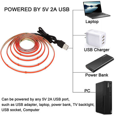 12V Dimmable Red COB LED Strip Light for Indoor and Outdoor Decoration 8mm 320 LEDs