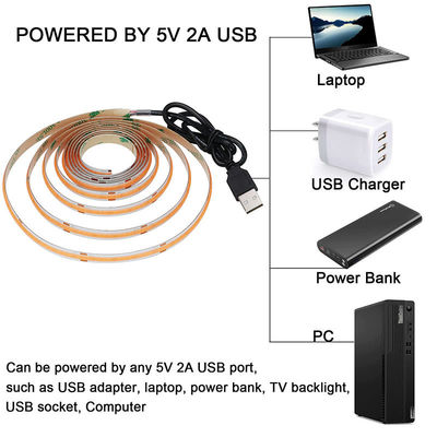 12v24v Wifi Control Mode 8mm 320leds Purple High Brightness COB Led Strip Light 0.06kg