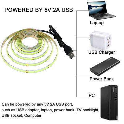 Green COB Led Strip Light 8mm 320leds 12v24v for Outdoor and Indoor Long Lifetime