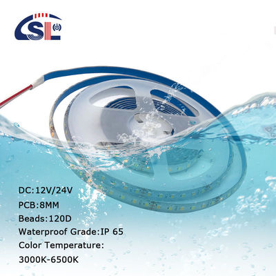 Light Strings with Color Rendering Index Ra 80 5M/R DC12V 8MM 120 Beads 10W/M 6500k