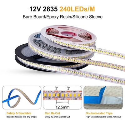 Waterproof IP67 12V 24V LED Strip White Warm White 2835 120LEDs/m for Outdoor Garden Decor