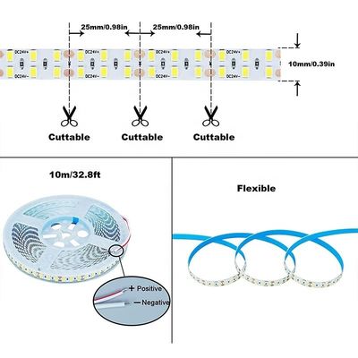 8mm 240leds 6500K White Flexible Die-Cutting Board SMD2835 LED Strip Light 12V24V