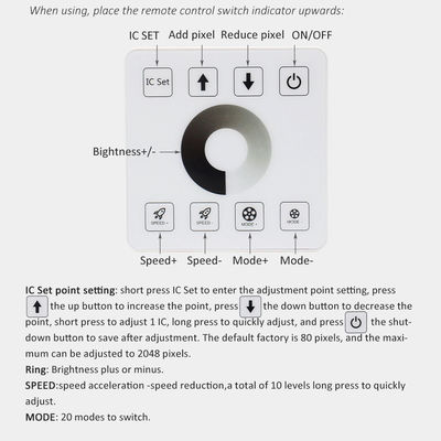 Wireless RF Touch Panel LED Light Controller for Monochrome Two-Color and RGB Lights