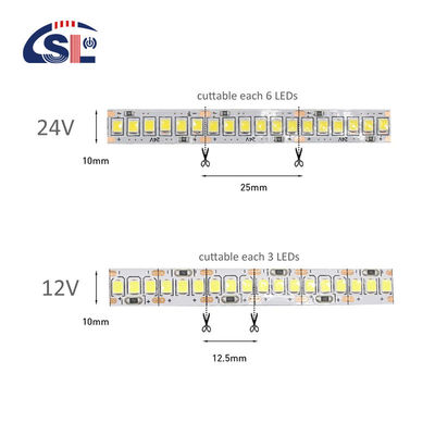 Electroplate 12V/24V 240D 3000 4000k 6000K 2835 LED Strip Lighting For Mirror Lighting