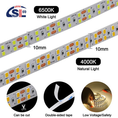 120 Leds Double Row LED Strip for Hotel Bathroom Mirror 12V 5MM 2835 Mirror Warm White