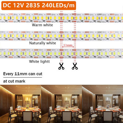 120 Leds Double Row LED Strip for Hotel Bathroom Mirror 12V 5MM 2835 Mirror Warm White
