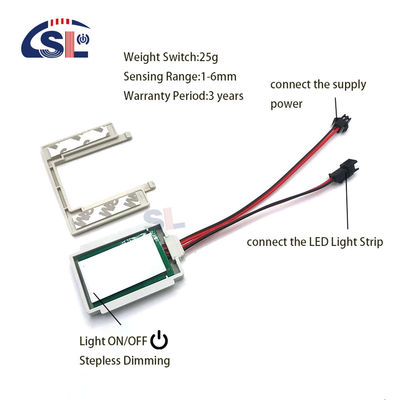 Single/Three Color On/Off Dimmer Touch Sensor Switch for Bathroom Mirror LED Lighting