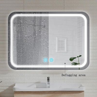 PET Lenses Material Bathroom Touch Sensor Switch Vanity Dimmer Defogger LED Smart Mirror