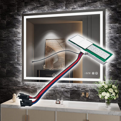 LED Mirror Defogger with Time Temperature Display Touch Sensor Stepless Dimmer Switch 5A 60W