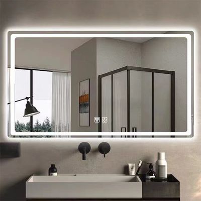 Modern Smart Mirror with High Brightness LED Strip Lights Illuminated and Defogging