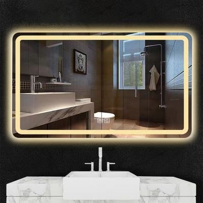 Modern Smart Mirror with High Brightness LED Strip Lights Illuminated and Defogging
