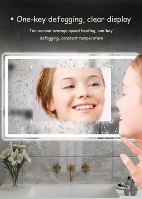 Modern Smart Mirror with High Brightness LED Strip Lights Illuminated and Defogging