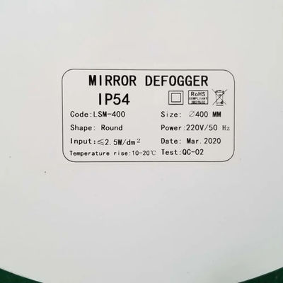 Hotel Mirror Anti-Fog PET Heating Film with Adjustable Round Size and 12w Output Power