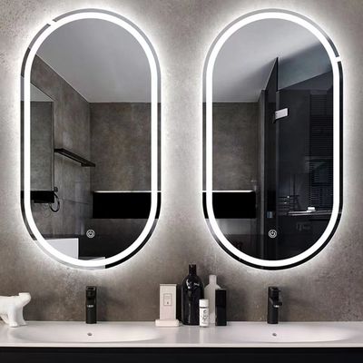 Hotel Home Bathroom Decoration LED Lighted Triple Color Lights Waterproof Vanity Mirror