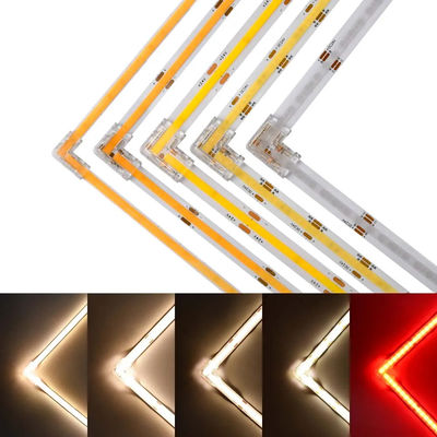 90 Degree L Shape Crystal Buckle for COB LED Strip Connector Seamless 2/3pin 5/8/10mm