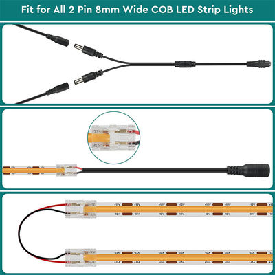 DIY Home Lighting Plastic 8mm 2 Pin SMD Cob Led Strip Connector for Modern Design