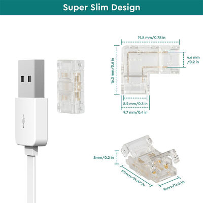 DIY Home Lighting Plastic 8mm 2 Pin SMD Cob Led Strip Connector for Modern Design