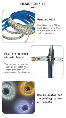 DC24V 12V SMD2835 Electroplate PCB 120Ds 8mm Ra 80 12000K LED Light Strip for Residential